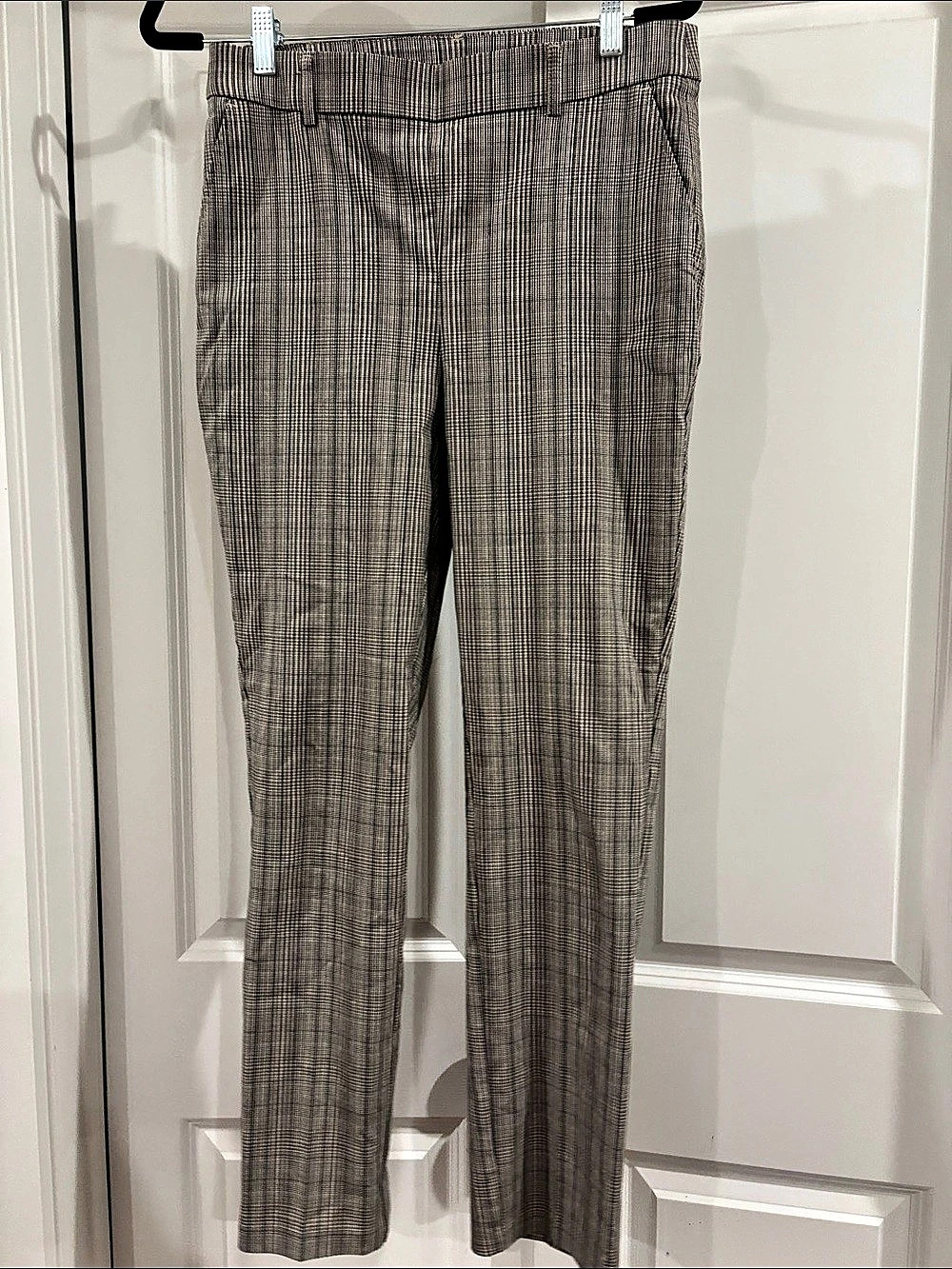 Rafaella Checkered Skinny Pants Gray & Black Size 10 Like New